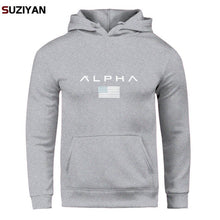 Load image into Gallery viewer, Pullover Print Alpha Hoodies Men Autumn Fashion Brand Cotton Long Sleeve Fleece Warm Sweatshirt Men's Tracksuits Sportswear