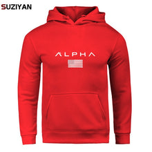 Load image into Gallery viewer, Pullover Print Alpha Hoodies Men Autumn Fashion Brand Cotton Long Sleeve Fleece Warm Sweatshirt Men's Tracksuits Sportswear
