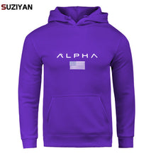 Load image into Gallery viewer, Pullover Print Alpha Hoodies Men Autumn Fashion Brand Cotton Long Sleeve Fleece Warm Sweatshirt Men's Tracksuits Sportswear
