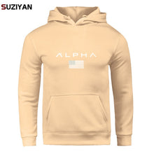 Load image into Gallery viewer, Pullover Print Alpha Hoodies Men Autumn Fashion Brand Cotton Long Sleeve Fleece Warm Sweatshirt Men's Tracksuits Sportswear