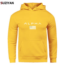 Load image into Gallery viewer, Pullover Print Alpha Hoodies Men Autumn Fashion Brand Cotton Long Sleeve Fleece Warm Sweatshirt Men's Tracksuits Sportswear