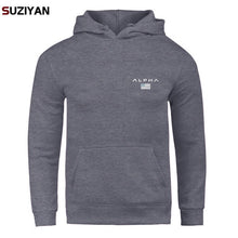 Load image into Gallery viewer, Pullover Print Alpha Hoodies Men Autumn Fashion Brand Cotton Long Sleeve Fleece Warm Sweatshirt Men's Tracksuits Sportswear