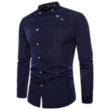 Load image into Gallery viewer, TANG 2019 New Fashion Male Autumn High-grade Pure Cotton Slim Fit Business Shirts/men Stand Collar Casual Long Sleeve Shirts