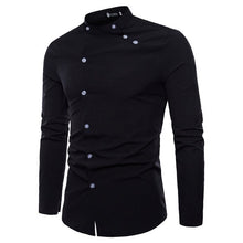 Load image into Gallery viewer, TANG 2019 New Fashion Male Autumn High-grade Pure Cotton Slim Fit Business Shirts/men Stand Collar Casual Long Sleeve Shirts