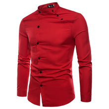 Load image into Gallery viewer, TANG 2019 New Fashion Male Autumn High-grade Pure Cotton Slim Fit Business Shirts/men Stand Collar Casual Long Sleeve Shirts