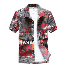 Load image into Gallery viewer, Beach Shirts 2019 Summer Fashion camisa masculina Coconut Tree Printed Short Sleeve Button Down Hawaiian Shirts Mens Plus size